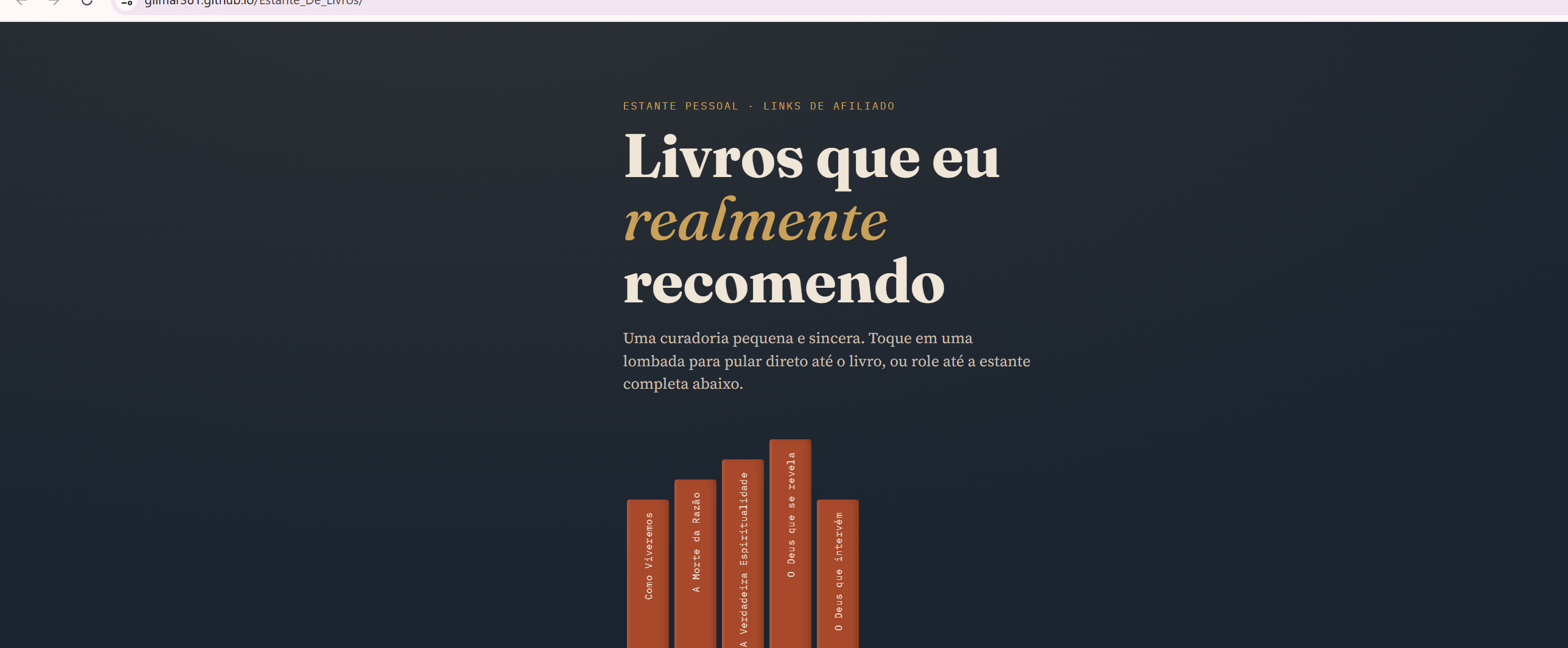 Site Estante de Livros